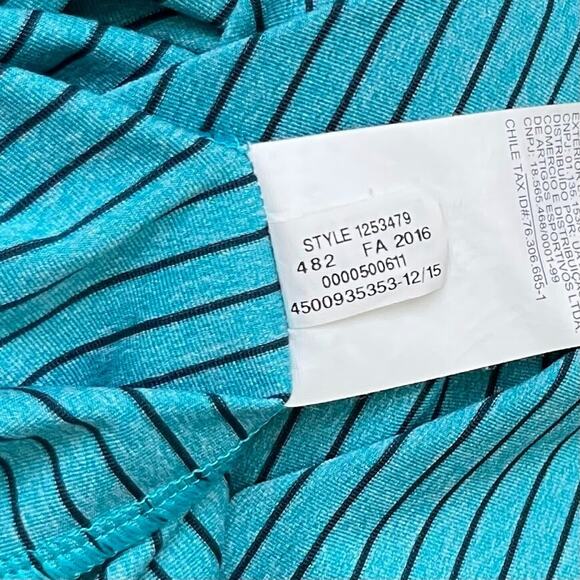Under Armour Heat Gear Loose Mens Size Large Blue Striped Polo Shirt Preppy Golf - Picture 9 of 11